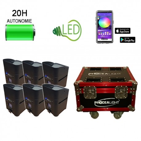 Kit 06 box Led's sur batterie 6x15W HF + Wifi - Location