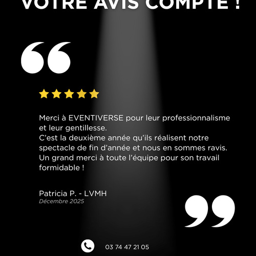 ✨ Avis 5⭐️ – Noël 2025 ✨

Une prestation d’exception pour les festivités de Noël de LVMH 🎄
Exigence, élégance et sens du détail étaient au rendez-vous.

👉 Découvrez le commentaire du client ✨

#Avis5Etoiles #Noël2025 #LVMH #Événementiel #Prestige #Excellence #FêtesDeFinDAnnée #AnimationNoël #ClientSatisfait
