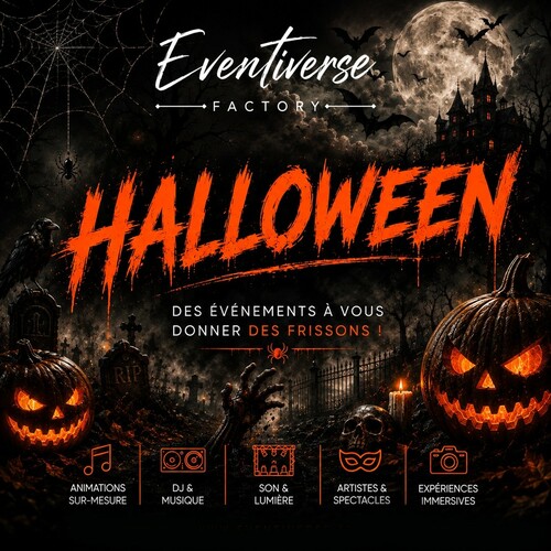 🎃 HALLOWEEN APPROCHE… ÊTES-VOUS PRÊTS À FAIRE TREMBLER VOS INVITÉS ? 👻

Cette année, transformez votre événement en une expérience aussi effrayante qu’inoubliable avec Eventiverse ! 🕷️💀

🧟 Personnages & créatures terrifiantes
🎭 Comédiens & animations immersives
🪄 Magiciens & performances surprenantes
🎧 DJ & ambiances musicales
📸 Photobooth & souvenirs personnalisés
🩸 Maquillage Halloween & effets spéciaux
🎃 Décoration & mise en ambiance
🔥 Performances artistiques et animations sur mesure

Entreprises, CSE, collectivités, centres commerciaux, hôtels, restaurants… Faites vivre à votre public une véritable expérience Halloween !

⚠️ Les créneaux d’octobre se remplissent rapidement.
Anticipez dès maintenant votre événement et imaginons ensemble une soirée dont vos invités se souviendront… même dans leurs cauchemars. 😈

📩 Contactez la Team Eventiverse pour construire votre Halloween sur mesure.
nicolas@eventiverse.fr OU faycel@eventiverse.fr

#Halloween2026 #AnimationHalloween #Evenementiel #SoireeHalloween #Eventiverse